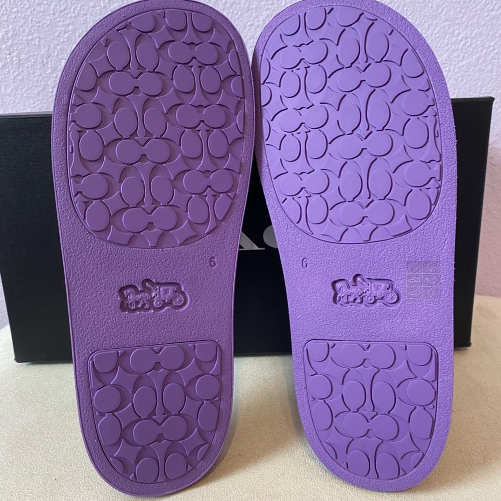 Coach Purple Udele Sport Slide in Signature Canvas Size 6 - Picture 4 of 6